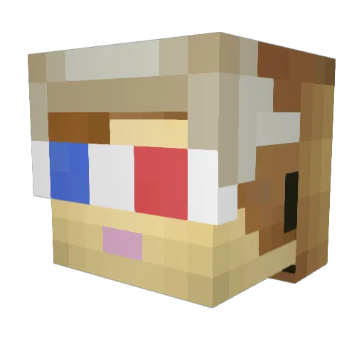 Flaymaking Minecraft avatar head, 3D render