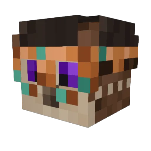 Flaymend Minecraft avatar head, 3D render