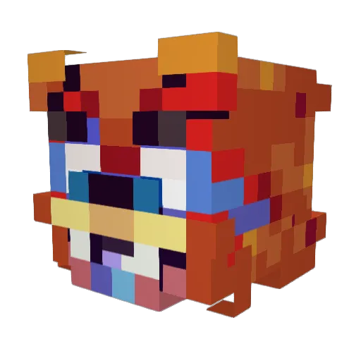 Flaymine Minecraft avatar head, 3D render