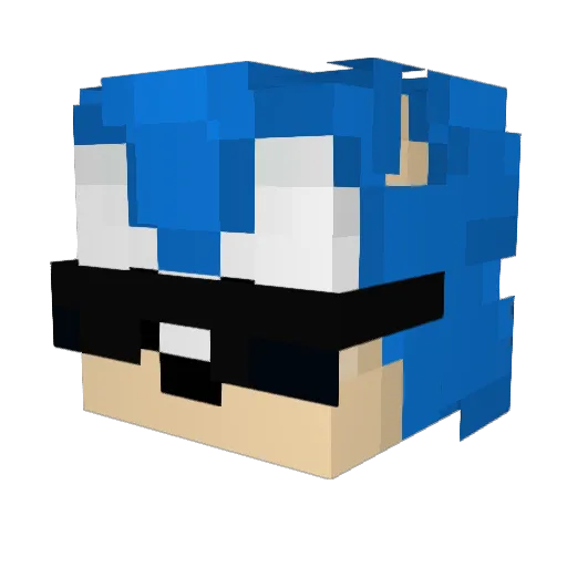 Flazeuh Minecraft avatar head, 3D render
