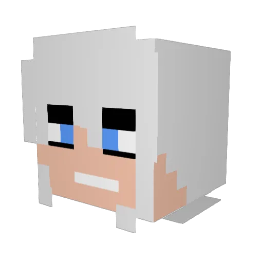 Fle0h Minecraft avatar head, 3D render