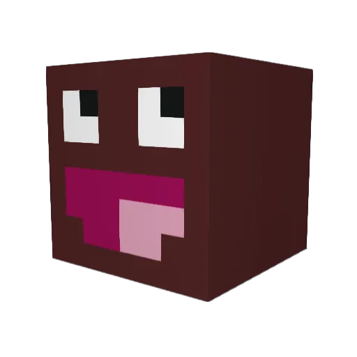Fleder Minecraft avatar head, 3D render