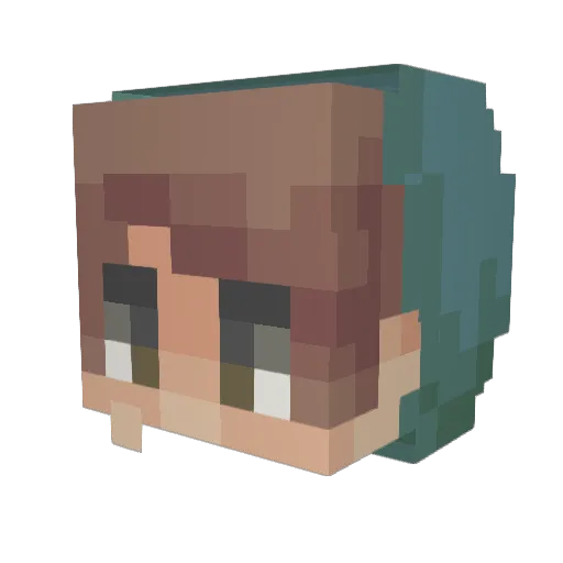 FleeLive Minecraft avatar head, 3D render