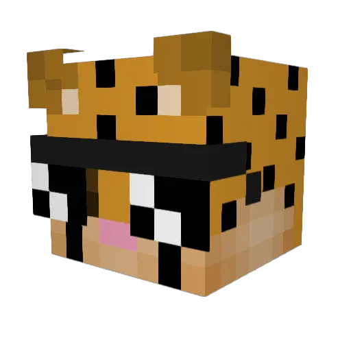 Fleebog Minecraft avatar head, 3D render