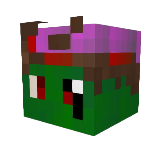 Fleeex Minecraft avatar head, 3D render