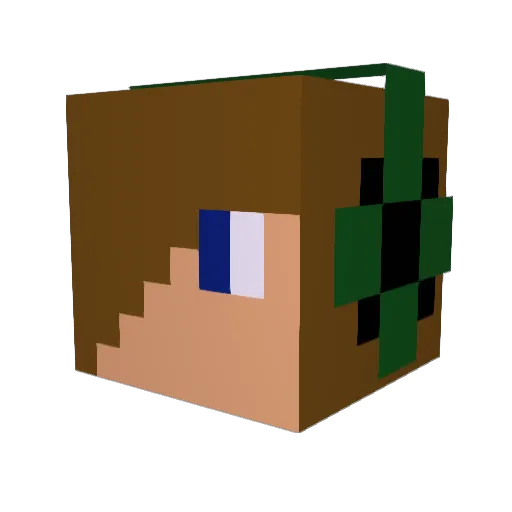FlekSSof Minecraft avatar head, 3D render