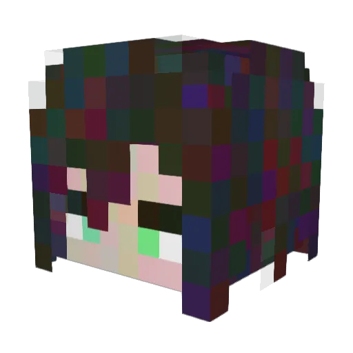 Flelark Minecraft avatar head, 3D render