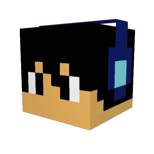 Flequilludo Minecraft avatar head, 3D render