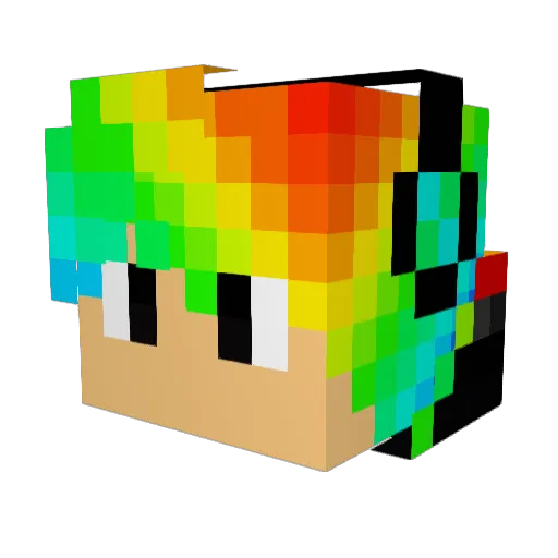 FlerZino Minecraft avatar head, 3D render