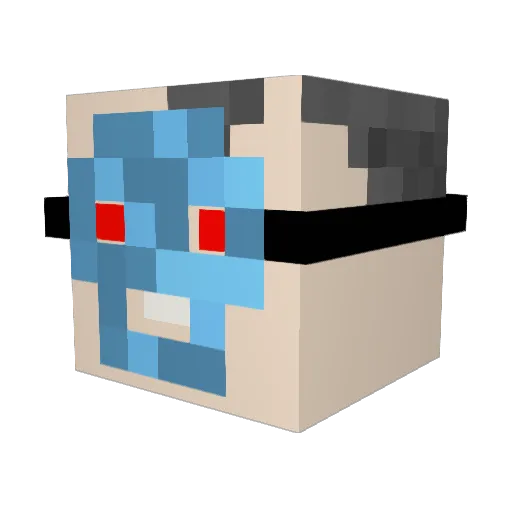 Fleshman Minecraft avatar head, 3D render