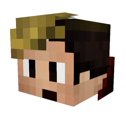 FletioXDay1 Minecraft avatar head, 3D render