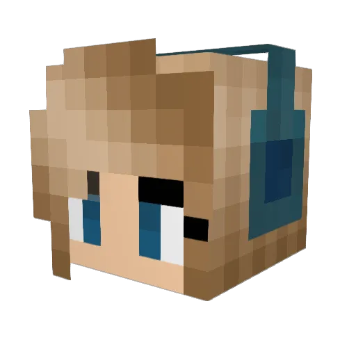 Fleur24 Minecraft avatar head, 3D render