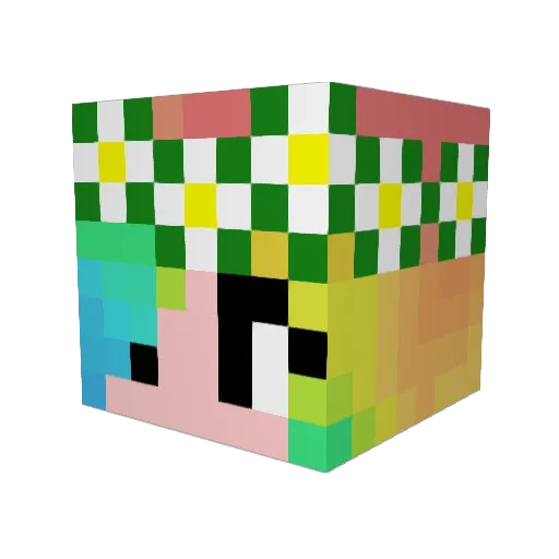 FleurDisLee Minecraft avatar head, 3D render