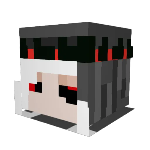 FleurMorte Minecraft avatar head, 3D render