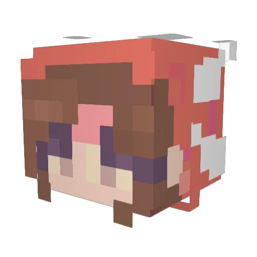 Fleurig Minecraft avatar head, 3D render
