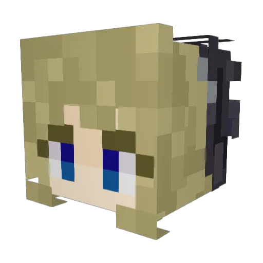 Fleurski Minecraft avatar head, 3D render