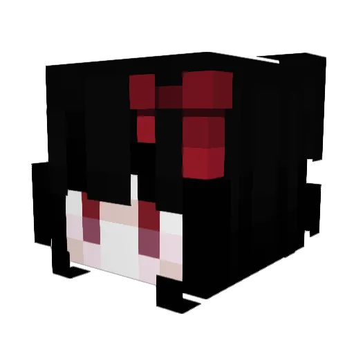 Fleursris Minecraft avatar head, 3D render