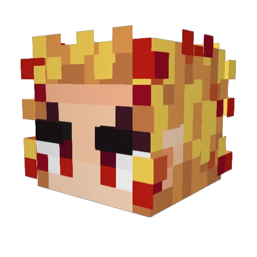 Flex11 Minecraft avatar head, 3D render