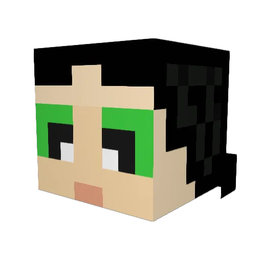 FlexTR Minecraft avatar head, 3D render