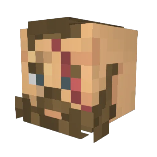 Flexdich Minecraft avatar head, 3D render