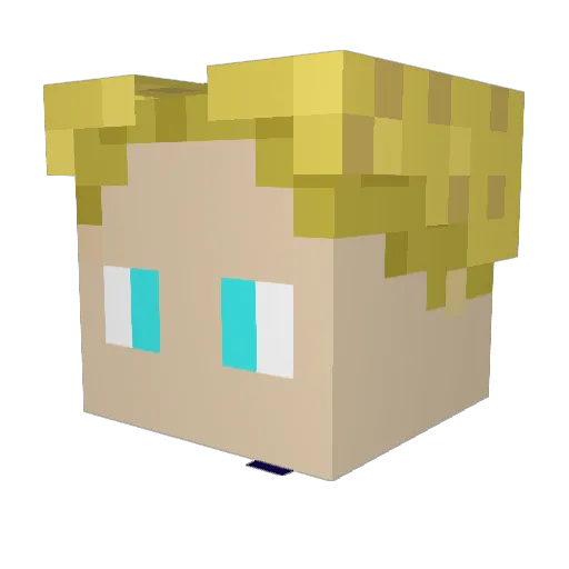 FlexiKing Minecraft avatar head, 3D render