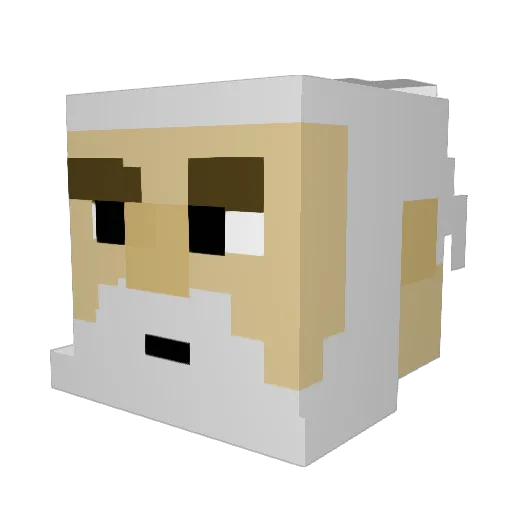 Flextern Minecraft avatar head, 3D render
