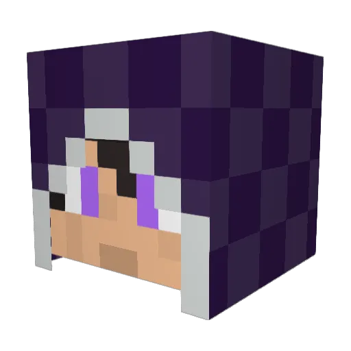 Fliche Minecraft avatar head, 3D render