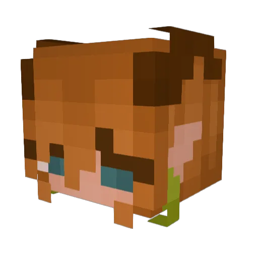 Flicker_07 Minecraft avatar head, 3D render