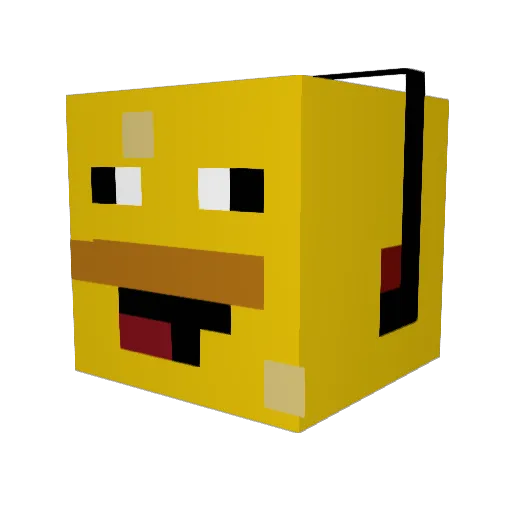 Fliflight Minecraft avatar head, 3D render