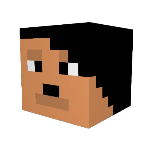 FliggerMan Minecraft avatar head, 3D render