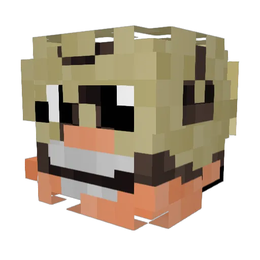 Flikiman Minecraft avatar head, 3D render
