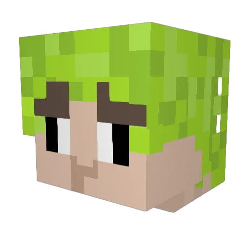 Fliksik Minecraft avatar head, 3D render