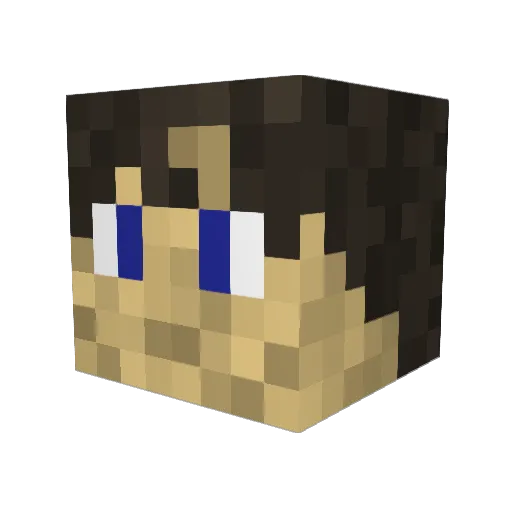 FlimsyPizza Minecraft avatar head, 3D render