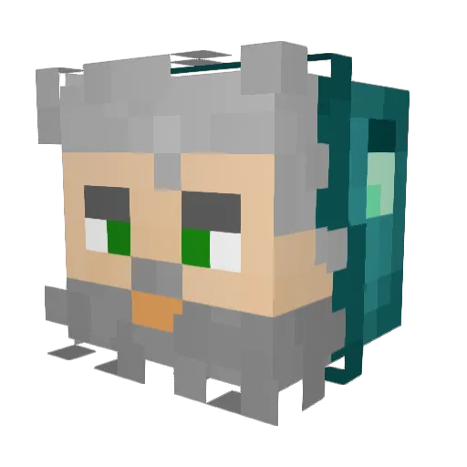 Flink0FF Minecraft avatar head, 3D render