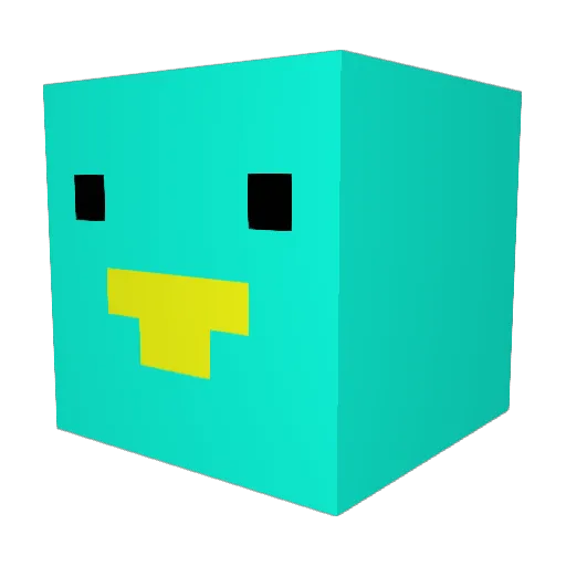 Flinkekrabbe Minecraft avatar head, 3D render