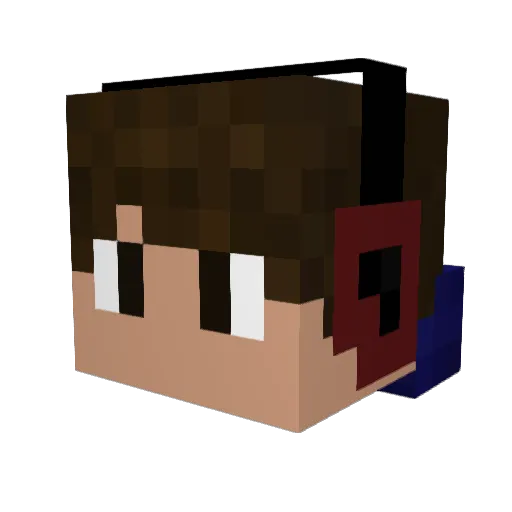 Flinnbrave Minecraft avatar head, 3D render