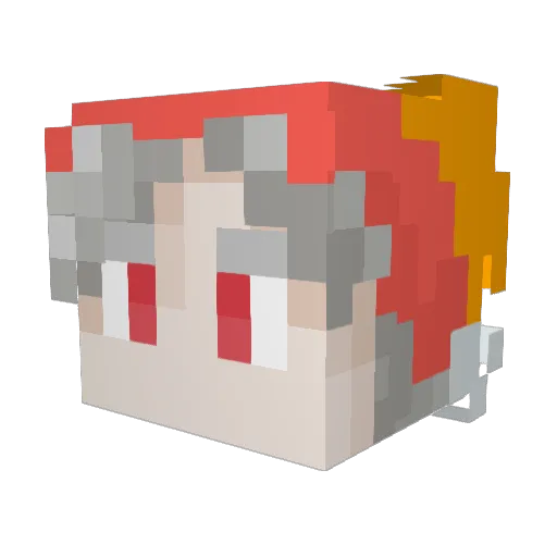 Flinnkdark Minecraft avatar head, 3D render