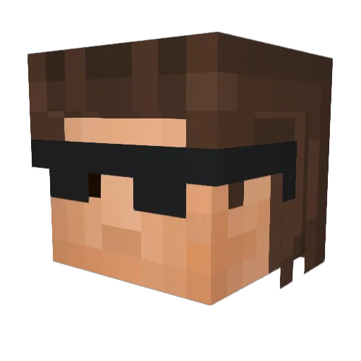 Flintr Minecraft avatar head, 3D render