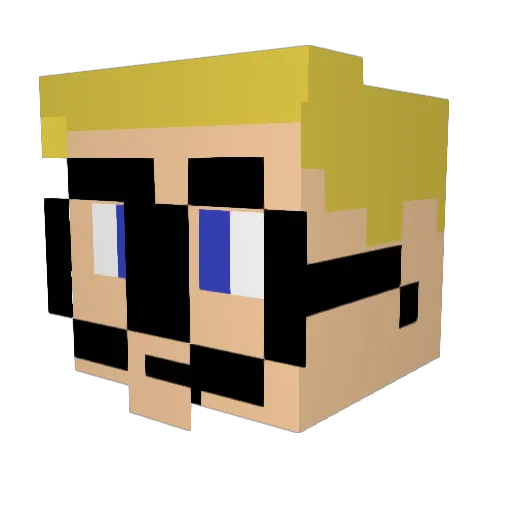 FlintyTrout Minecraft avatar head, 3D render