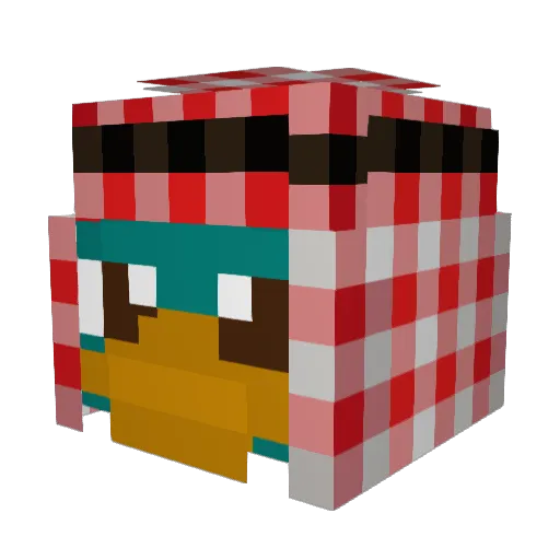 Flip223 Minecraft avatar head, 3D render