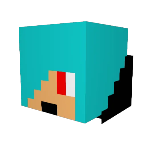 Flip562_ Minecraft avatar head, 3D render