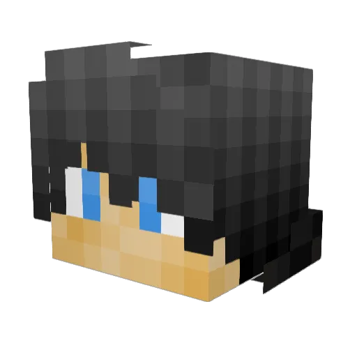 Flipoe Minecraft avatar head, 3D render