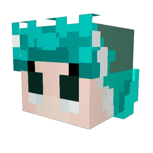 FlipperJazz Minecraft avatar head, 3D render