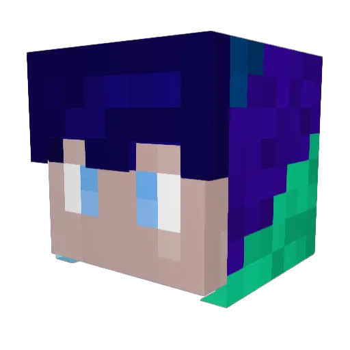 Flippucino Minecraft avatar head, 3D render
