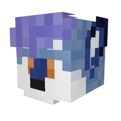 FlippyFoxx Minecraft avatar head, 3D render