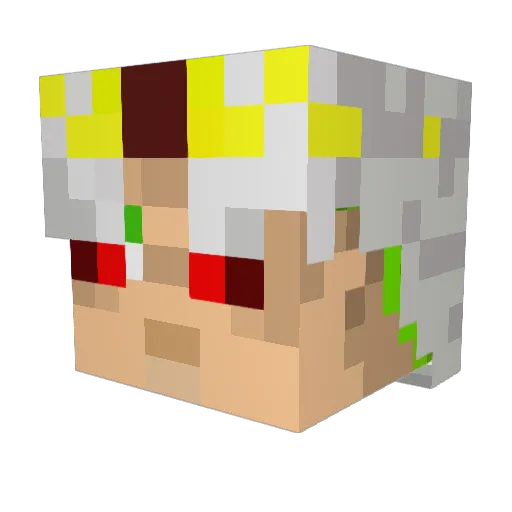 FlirtWithDeath Minecraft avatar head, 3D render