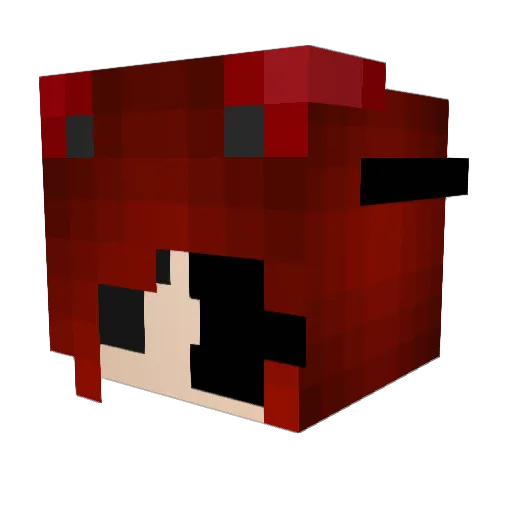 Flisk_ Minecraft avatar head, 3D render