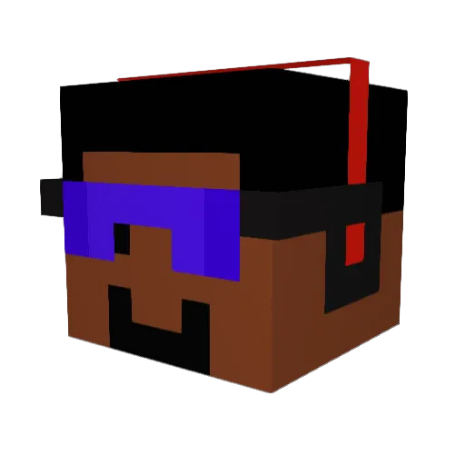 Flixbox Minecraft avatar head, 3D render