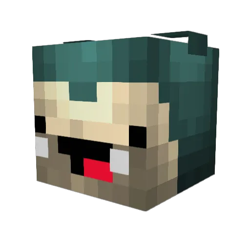Flixomatik Minecraft avatar head, 3D render