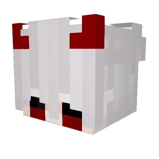 Flless Minecraft avatar head, 3D render